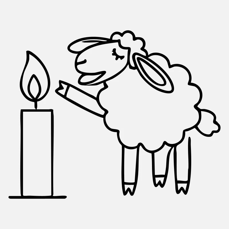 singendes Schaf mit Kerze Weihnachten