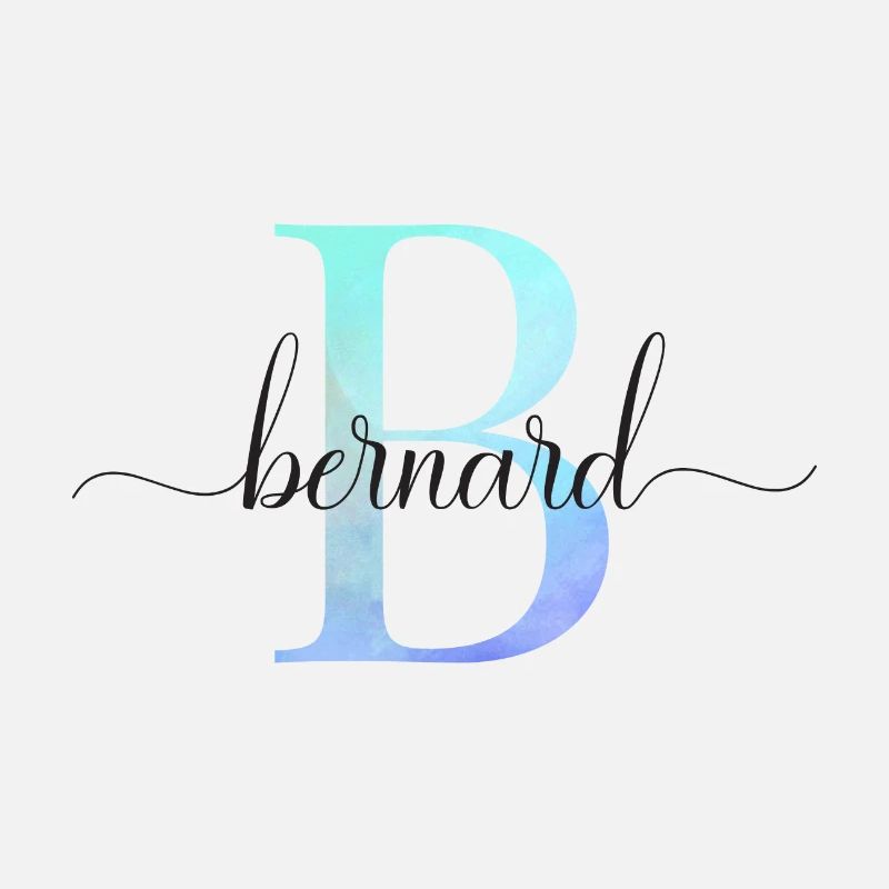 B| Monogramme | Nom | Ben | Aquarelle