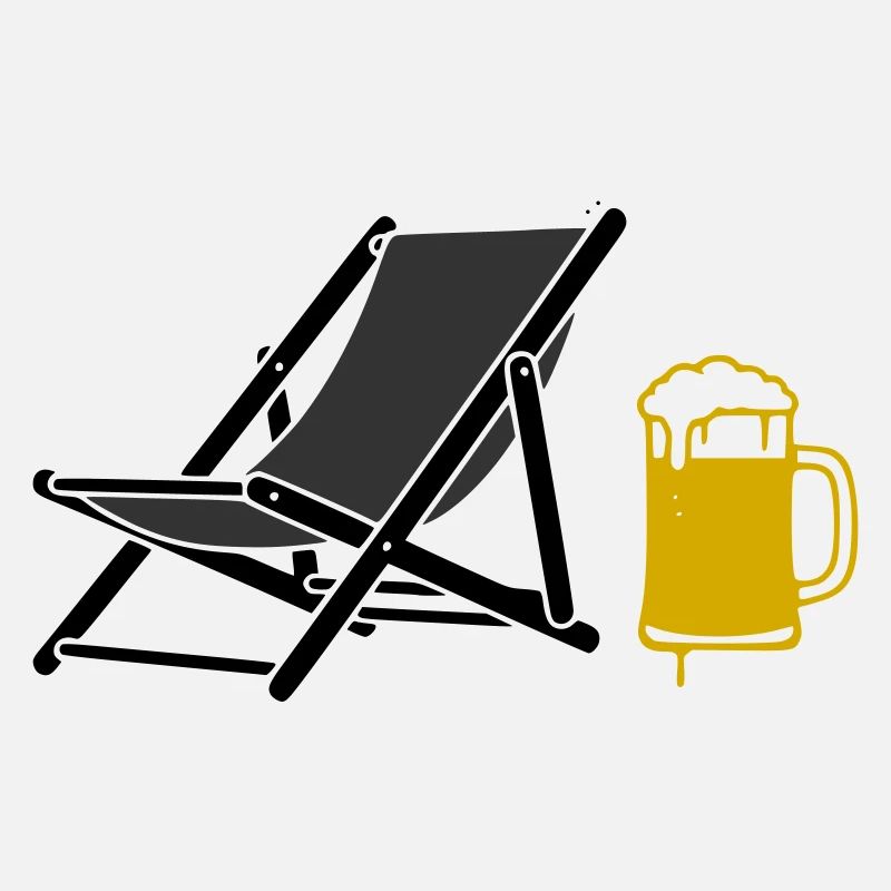 Beach Chair Beer Colored Vector