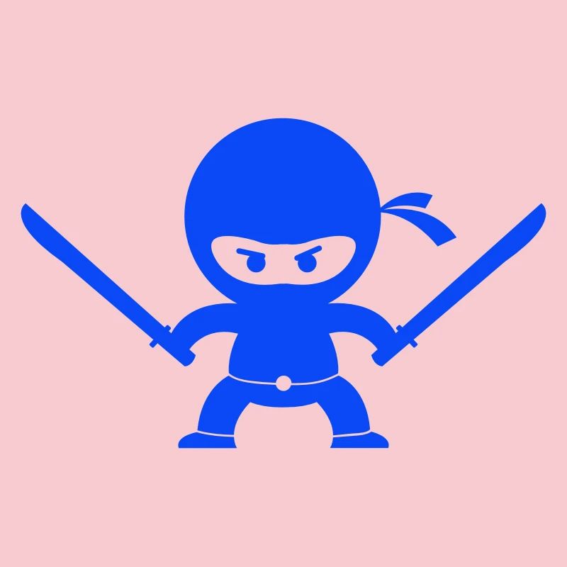 Ninja bleu avec deux épées
