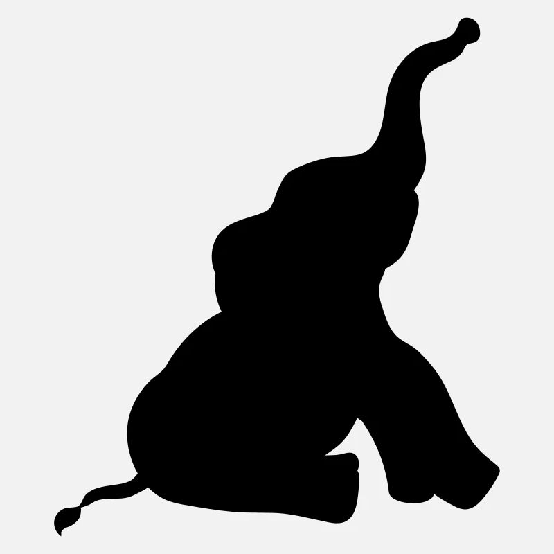 silhouette shadow outline elephant small sitting s