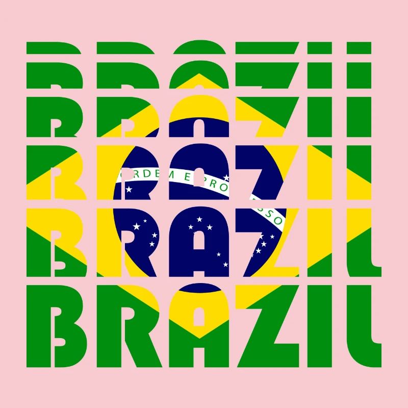 Brazil Flags Grid Pattern