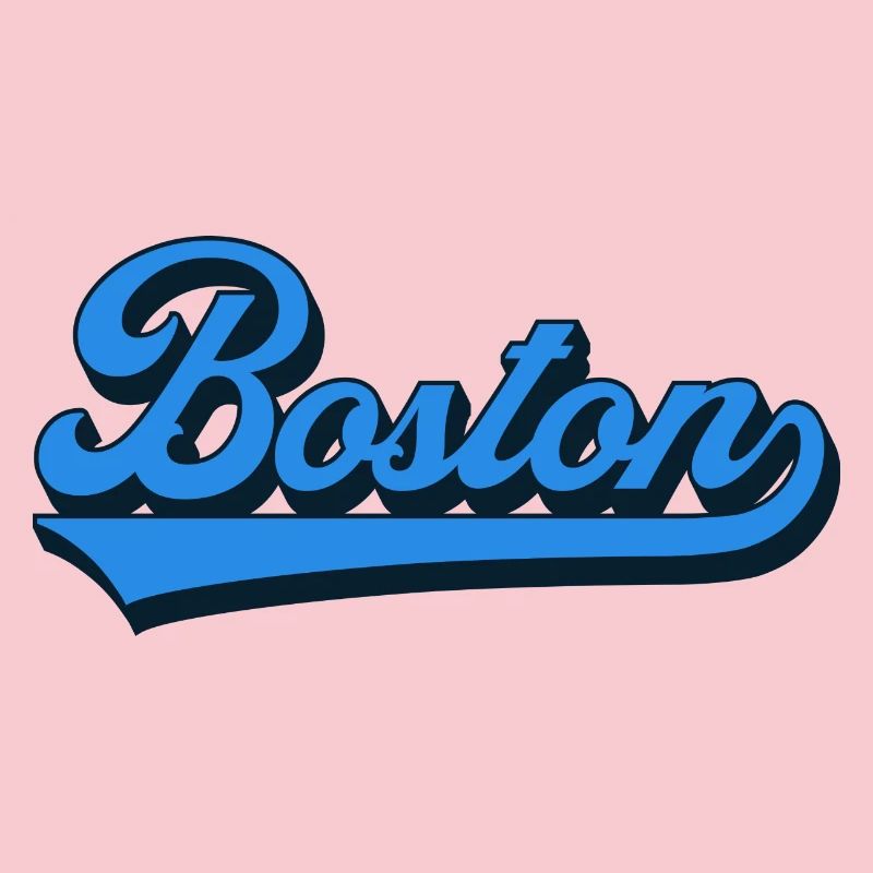 Boston Blau Script Retro