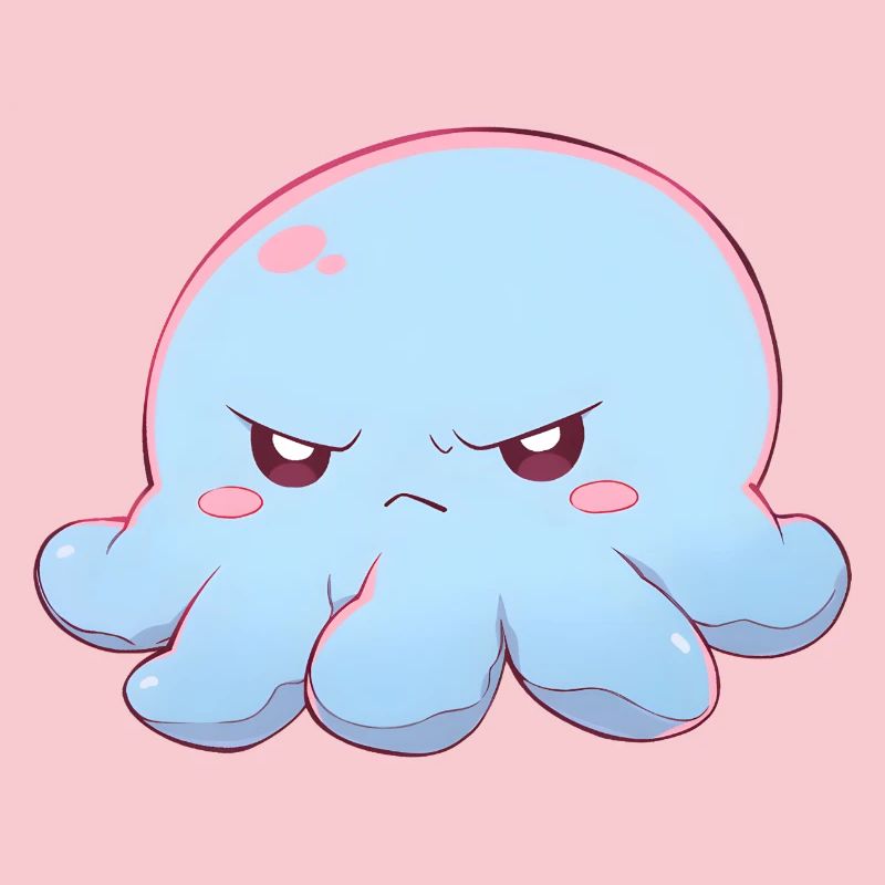 Blue grumpy octopus