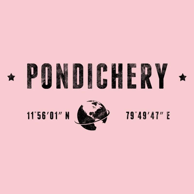 PONDICHERRY Stylized geographical coordinates