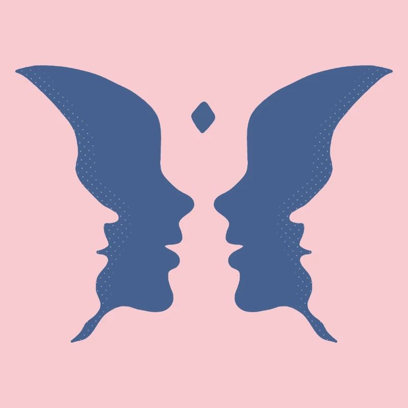 Küssende Gesichter oder ein Schmetterling