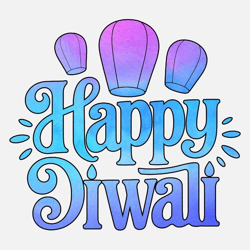 Happy Diwali Lanterns Gradient