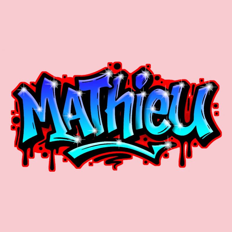 Mathieu Graffitiprintable name Urban Blue