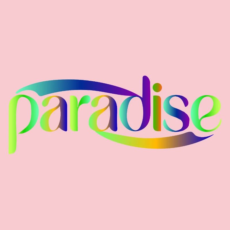 Paradise Rainbow Script Design