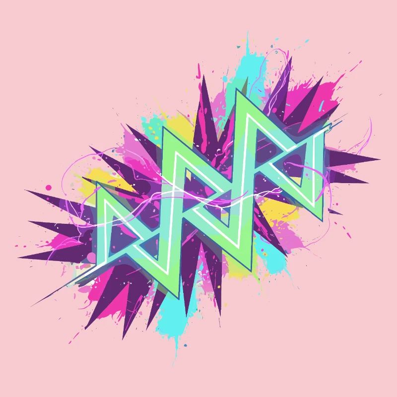 Neon Zigzag Graffiti