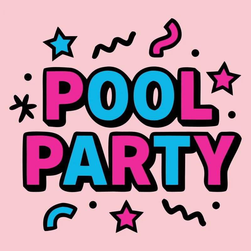 Pool Party 90s Lettering
