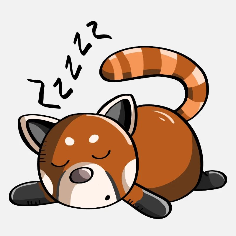Snoring red panda panda bear is sleeping