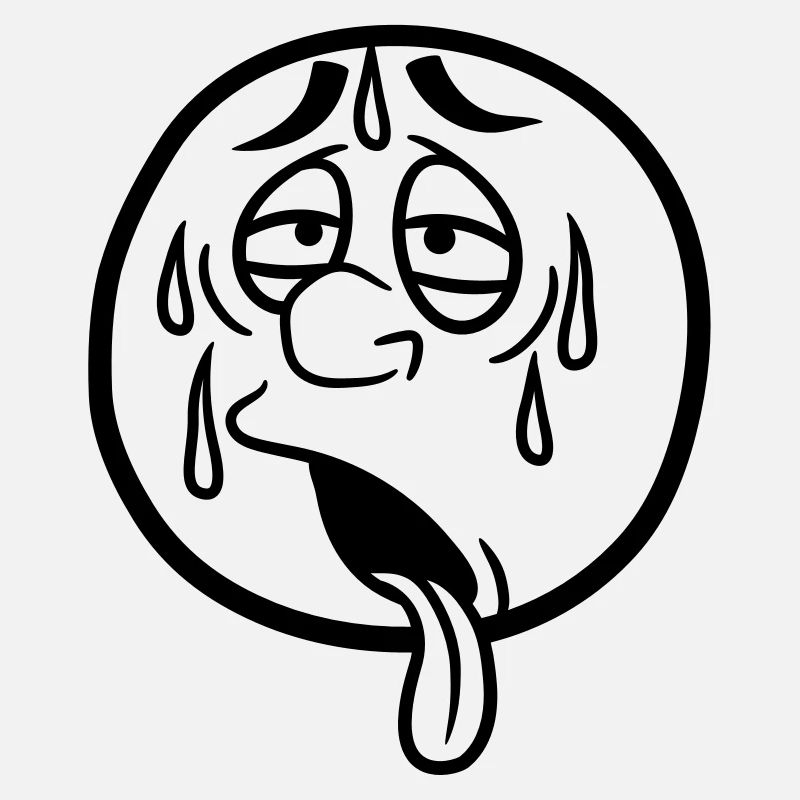 gesicht comic cartoon kreis rund erschoepft sonne