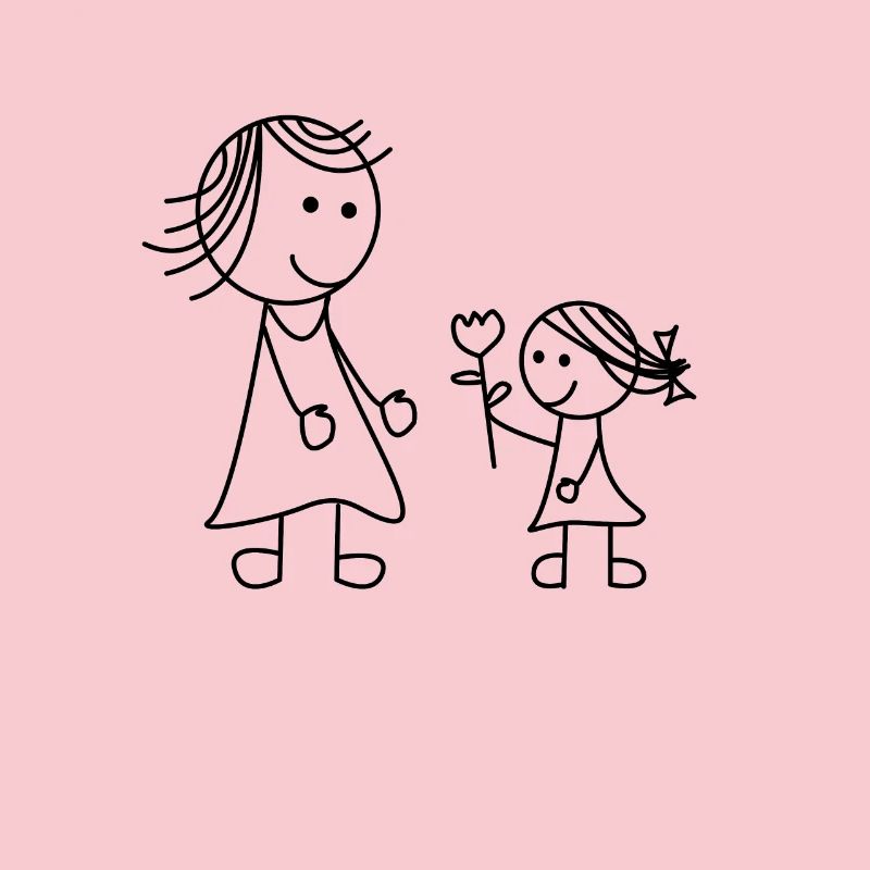 Mama Mami Mutter Blume Tochter Kind Dankeschön