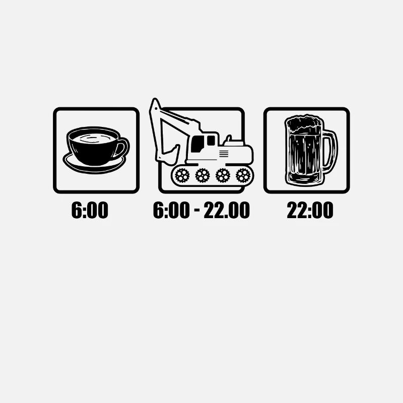 Baggerfahrer Kaffee Bier