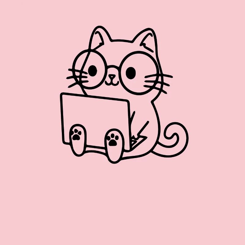 Programmierer Coding Nerd Katze