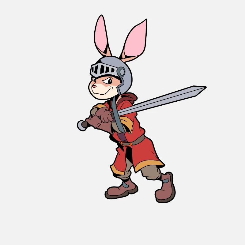 En armure avec épée longue - Lapin