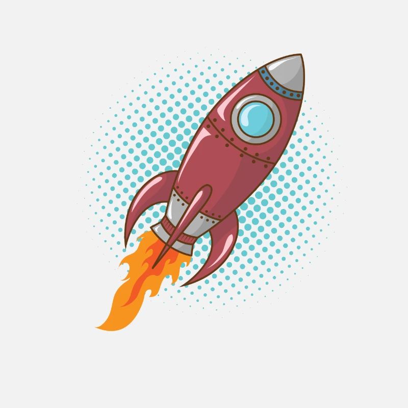 Comic Rocket Spaceship Spacecraft Missile
