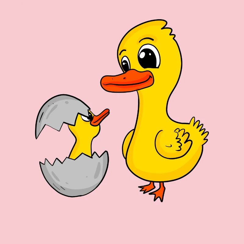 Canard avec bébé canard