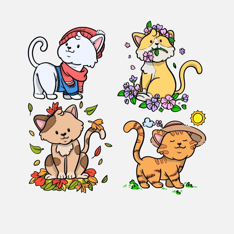 Chaque saison est une saison de chat Saisons Chats
