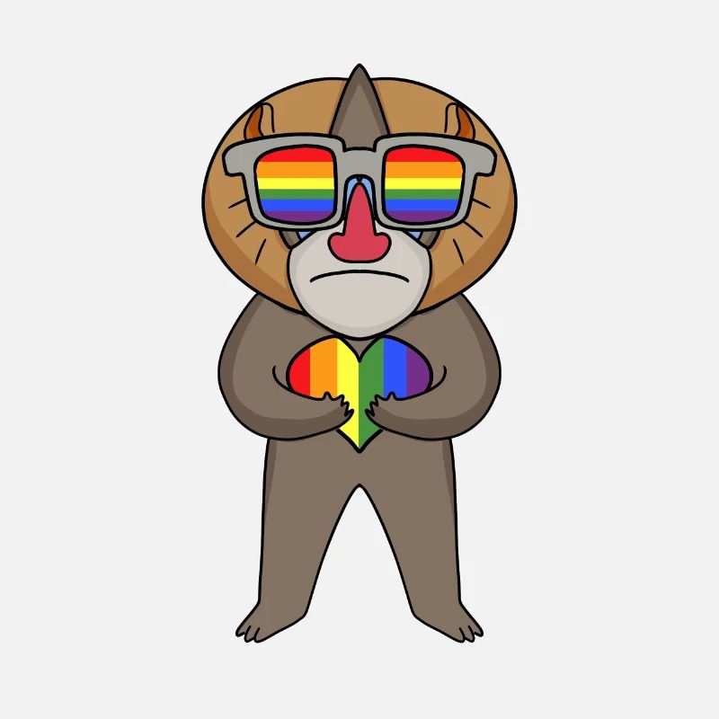 LGBT Tier Affe Mandrill Regenbogen