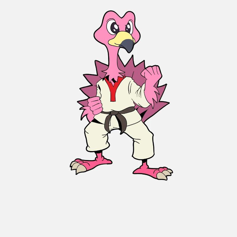 Comic Flamingo does karate