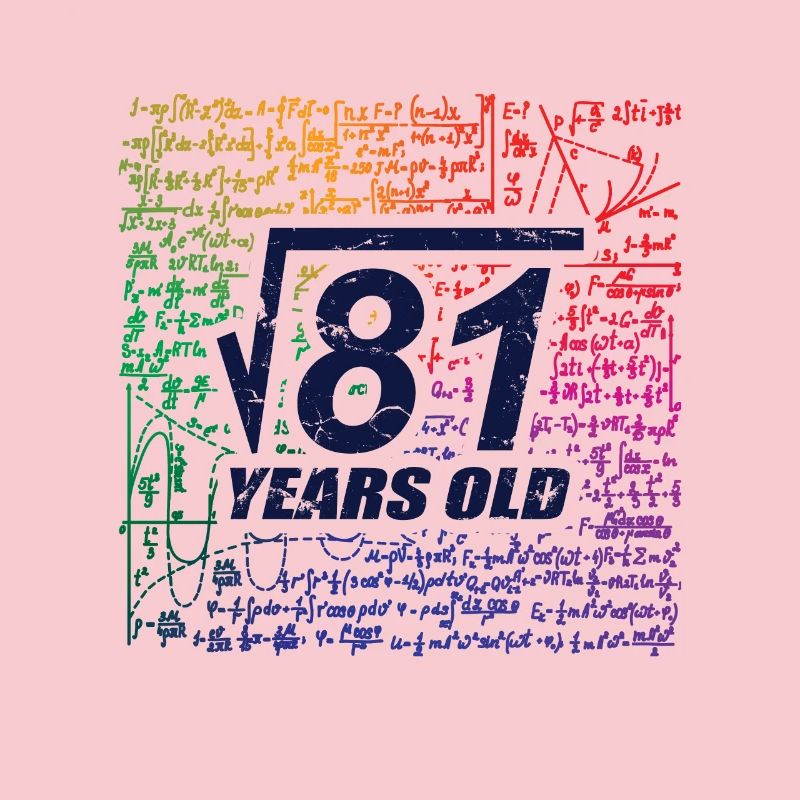 Root Division 81 Years Old, Funny Math Lover
