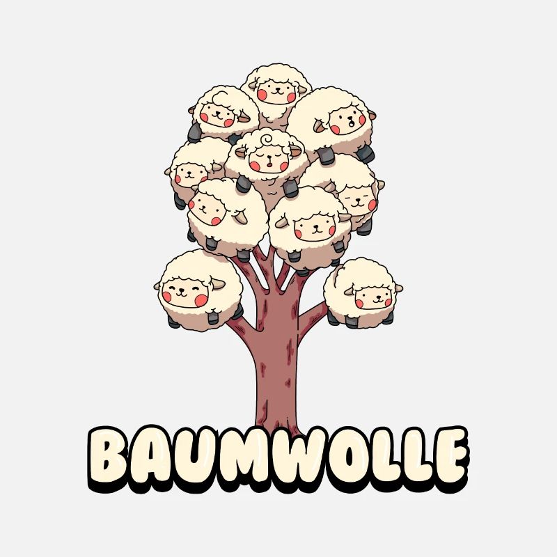 Baumwolle Cotton Tree Animals Fluffy Sheep Earth