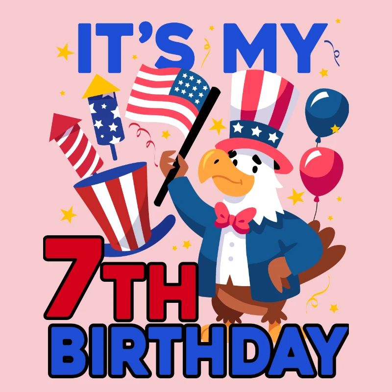 It's my 7th birthday Firecracker Kid 4th Of