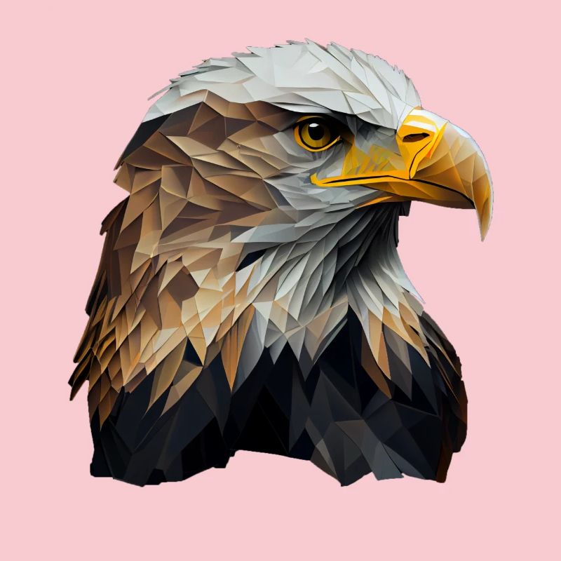 Cool polygon design with a bald eagle