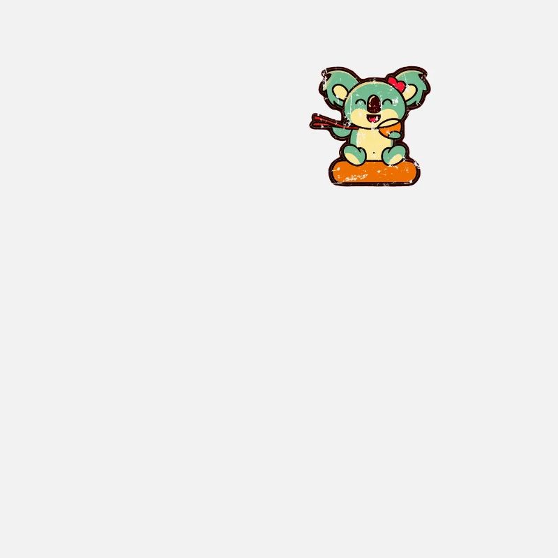 Koala Retro Pocket Design isst mit Stäbchen