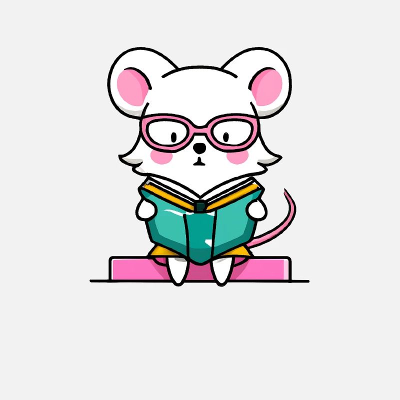 Leseratte Maus im Buch