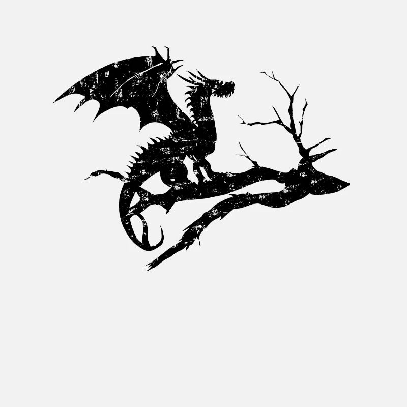 Dragon Design Silhouette Dead Tree