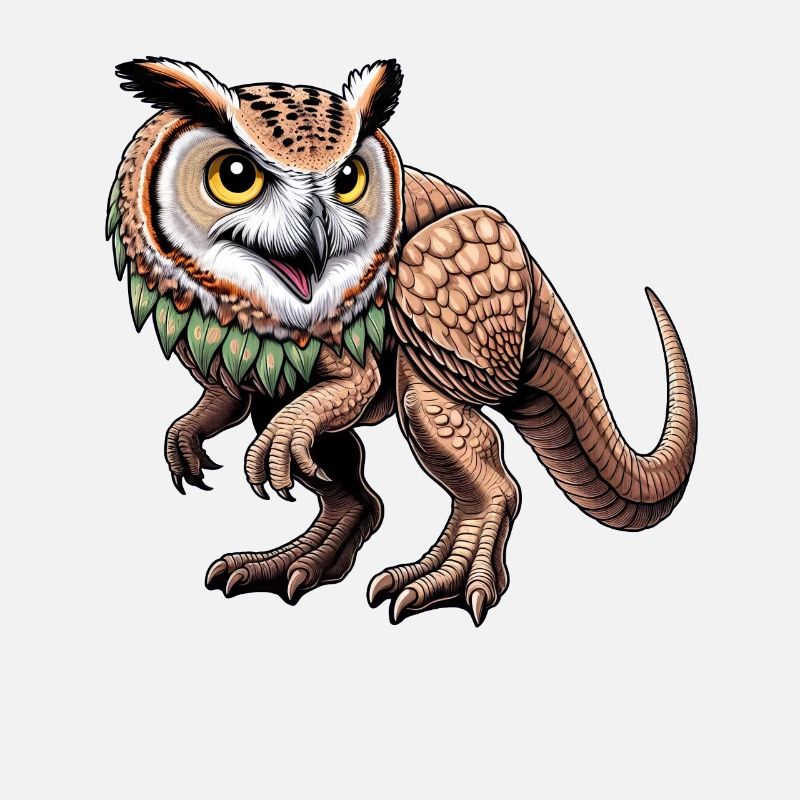 T-Rex and Owl Mythical Creatures Mix