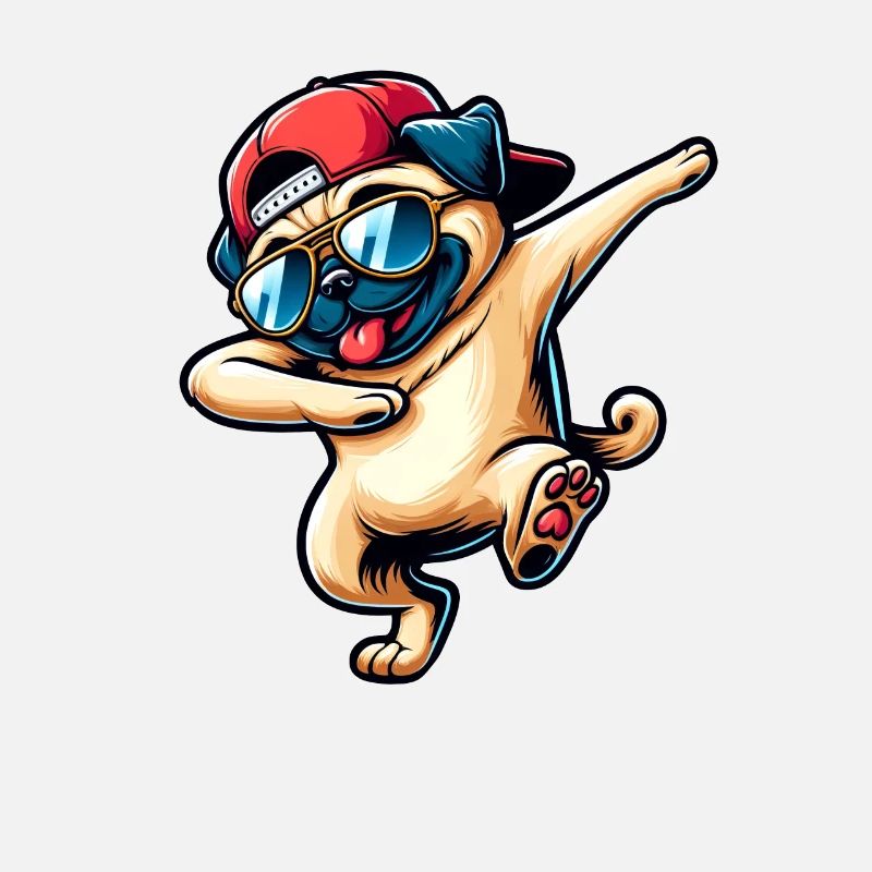 Tanzender Mops Dabbing Pose Stylisch