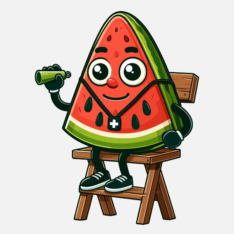 Rettungsschwimmer Wassermelonen Charakter