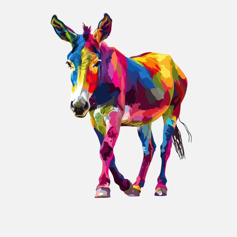 Âne coloré style Pop Art