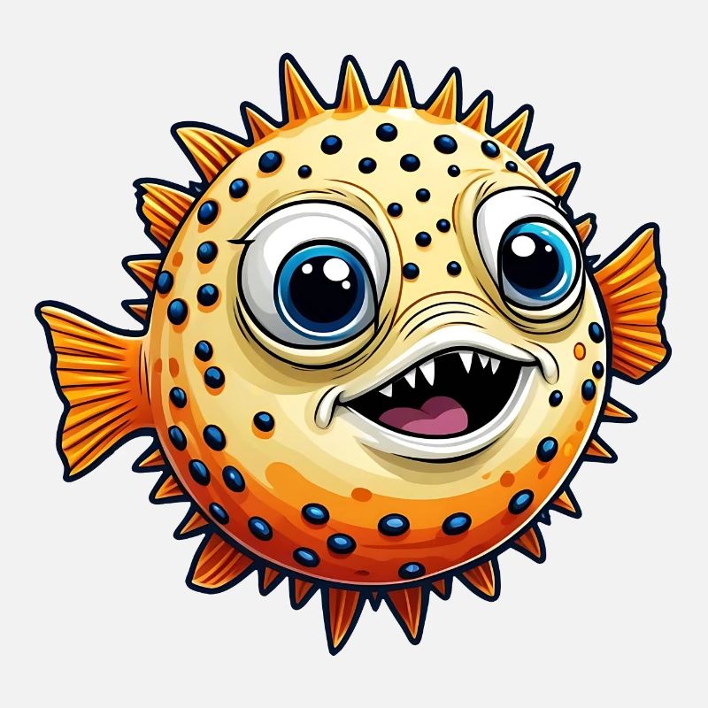 Drôle de poisson-globe rieur