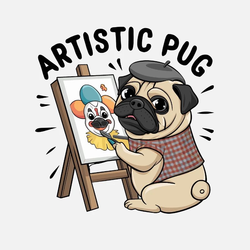 Mops Hundehalter Mops Liebe Malen Kunst
