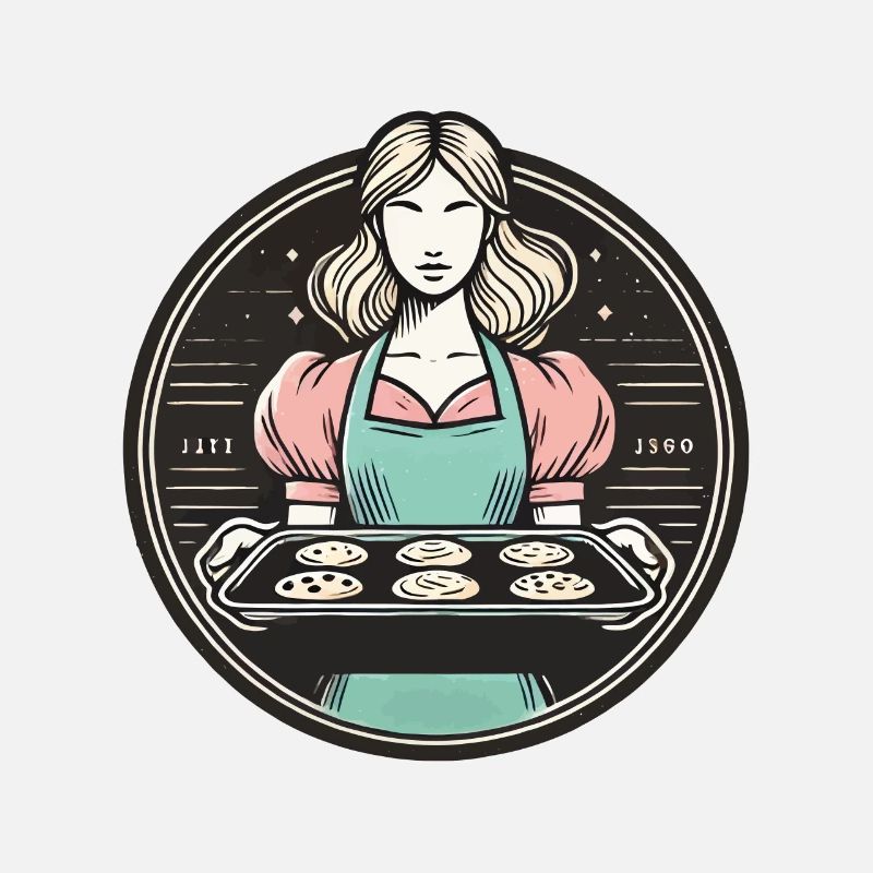 Home-made baker with biscuits