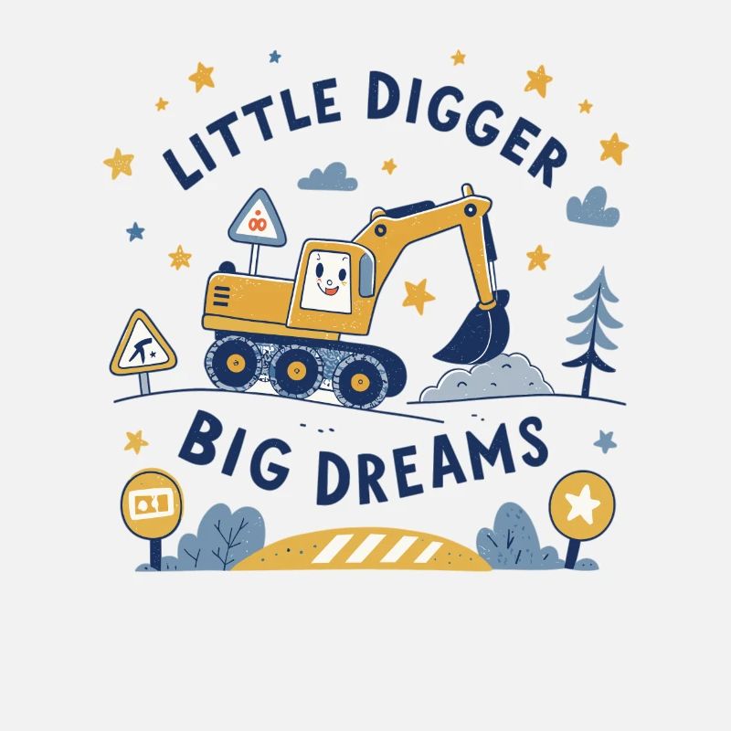 Little Digger Big Dreams - Conception mignonne de l’excavatrice