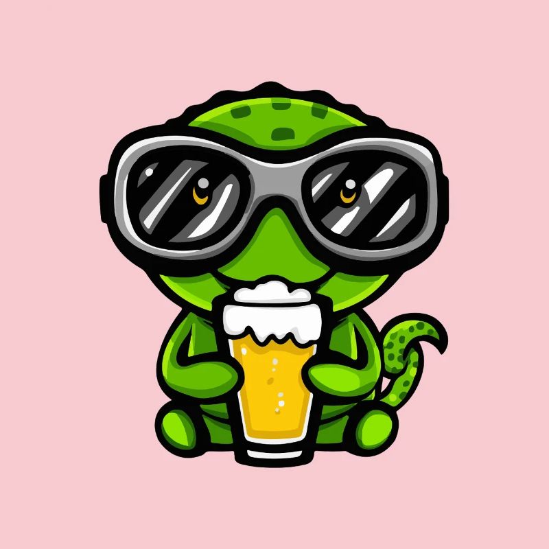 Chameleon Apres Ski Bier Comic