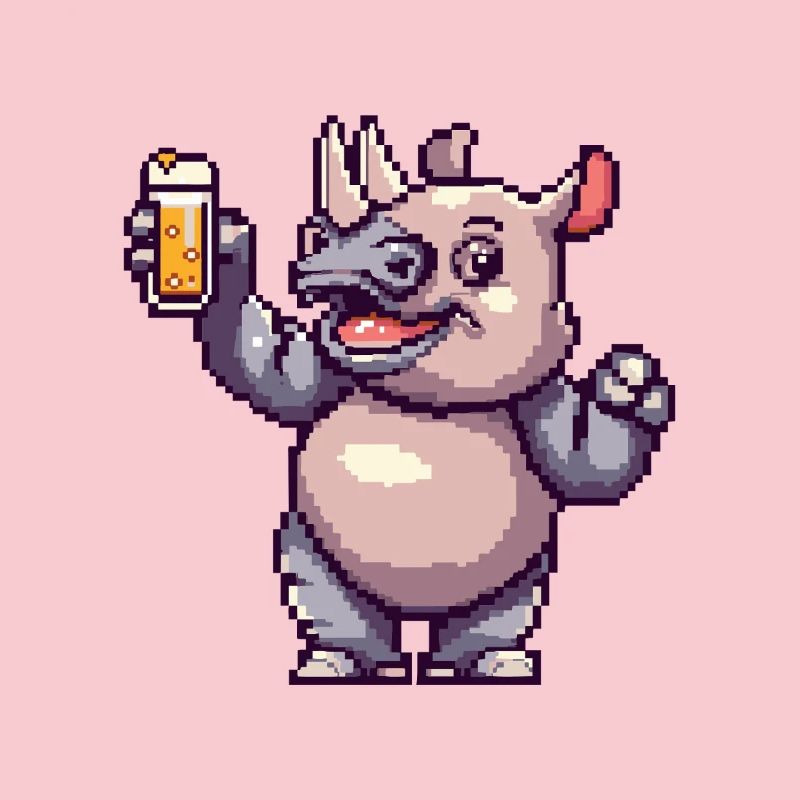 Nashorn Pixel Bier