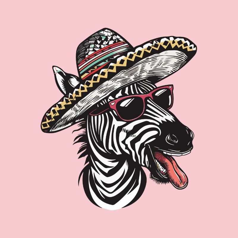 Zebra Comic Funny Sombrero