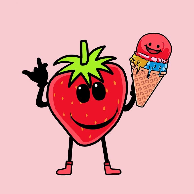 Erdbeerer Erdbeere Eis Eiscrem Eiskrem Kinder