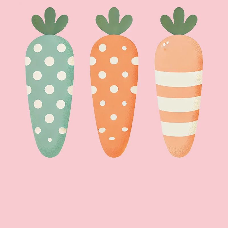 Cute Easter Carrots Pastel Stripe Dots