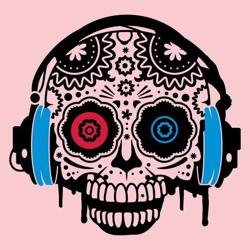 Sugar Skull mit Kopfhörer