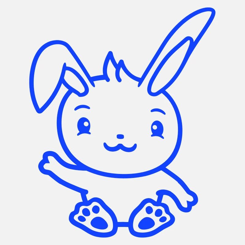 Rabbit waving friendly greeting hand waving hello