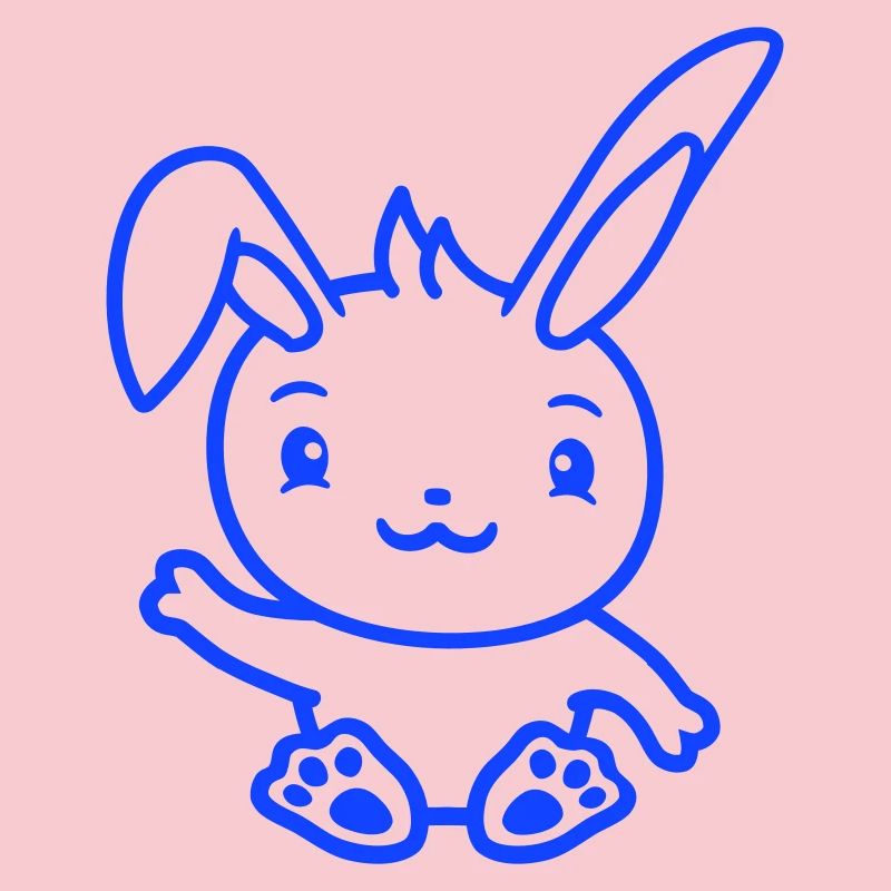 Rabbit waving friendly greeting hand waving hello