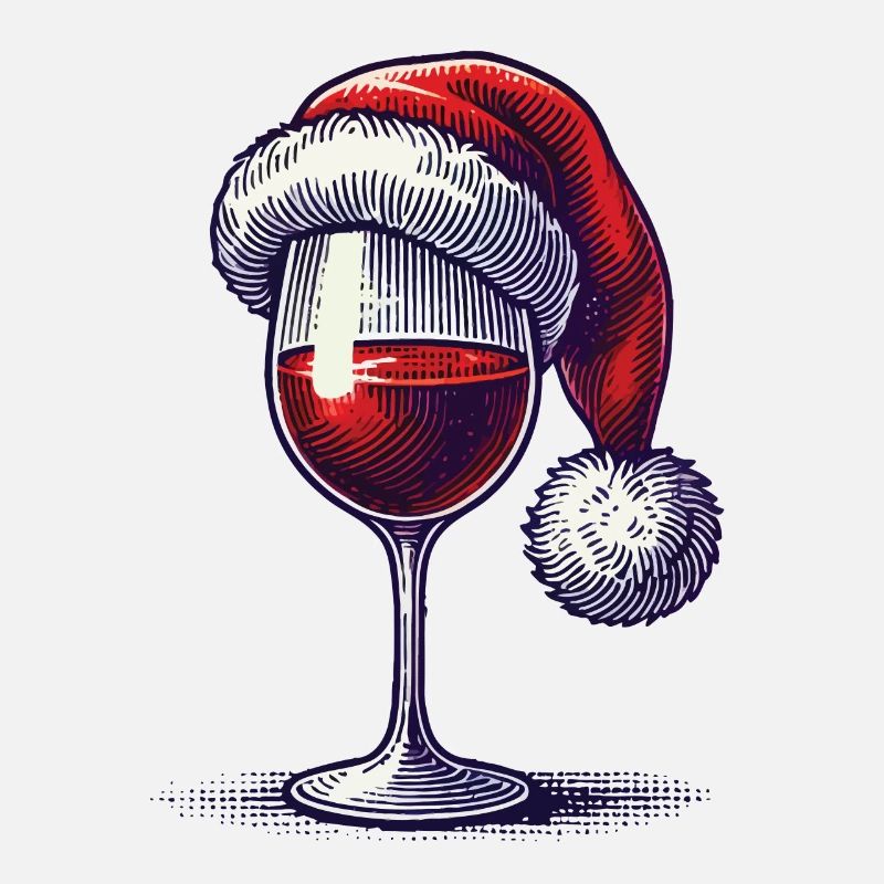 Verre à vin de Noël avec bouchon